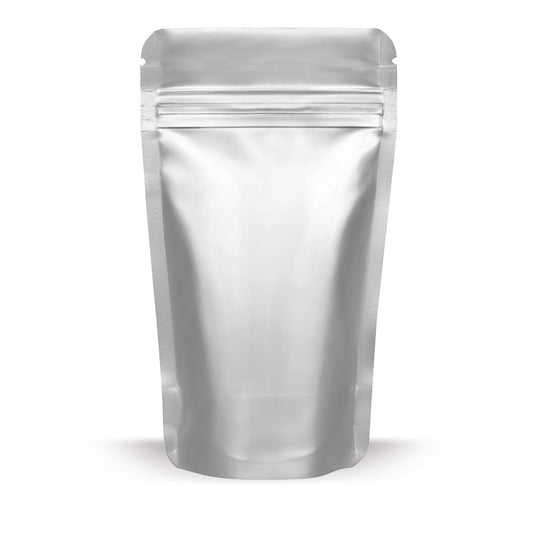 Doypack aluminio — detalle del material centrado en el grosor de la lámina y la calidad de fabricación