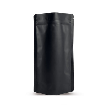 Doypack negro mate — vista principal directa del fabricante Elke Plastic