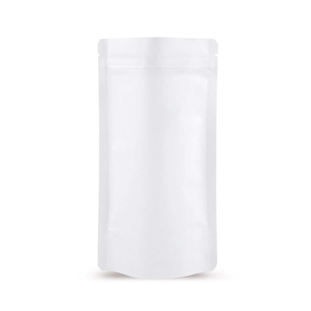 Doypack blanco mate — vista principal directa del fabricante Elke Plastic