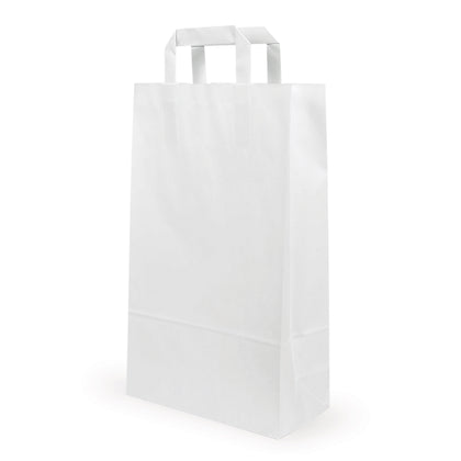 Bolsa de papel blanca — vista principal directa del fabricante Elke Plastic