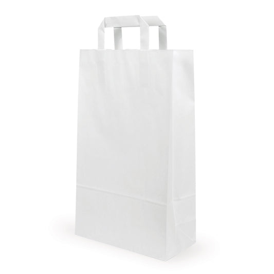 Bolsa de papel blanca — vista principal directa del fabricante Elke Plastic