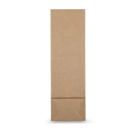 Bolsa de fondo cuadrado kraft natural — vista detallada del material y de la calidad de fabricación
