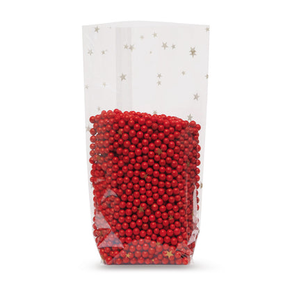 Bolsa de fondo cruzado con costura sellada e impresión a doble cara estrella de Navidad 30 µm — vista detallada del material y de la calidad de fabricación