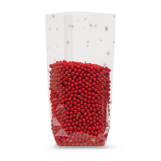 Bolsa de fondo cruzado con costura sellada e impresión a doble cara estrella de Navidad 30 µm — vista detallada del material y de la calidad de fabricación