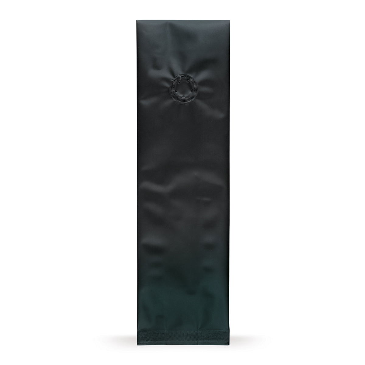 Bolsa con fuelle lateral negra con válvula de protección de aroma — vista principal de la bolsa con válvula de aroma, protección de aroma del fabricante Elke Plastic