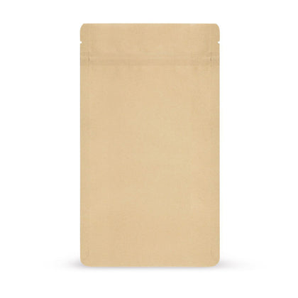Doypack papel kraft de materiales biodegradables — vista principal de la bolsa con estética de papel kraft del fabricante Elke Plastic