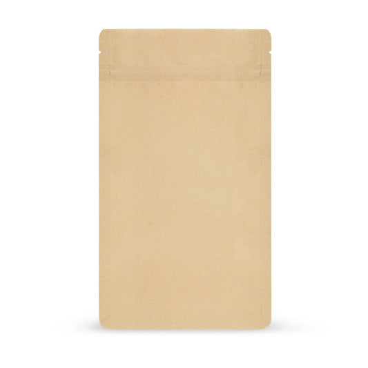 Doypack papel kraft de materiales biodegradables — vista principal de la bolsa con estética de papel kraft del fabricante Elke Plastic