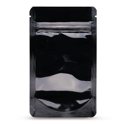 Doypack negro — vista principal directa del fabricante Elke Plastic