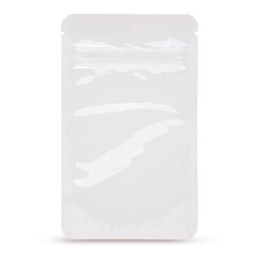 Doypack blanco — vista principal directa del fabricante Elke Plastic